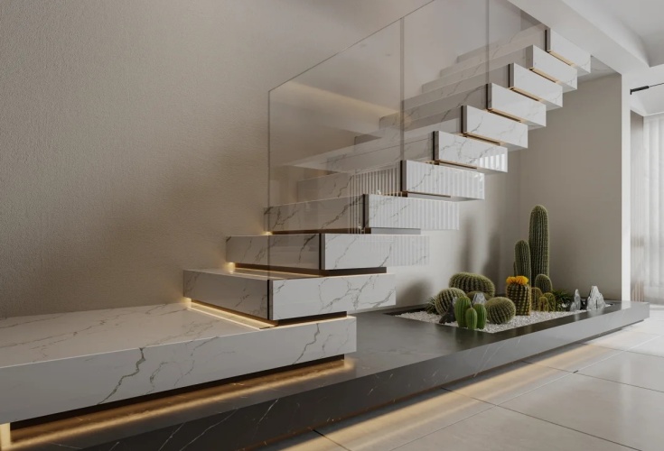 Marble Floating Staircases